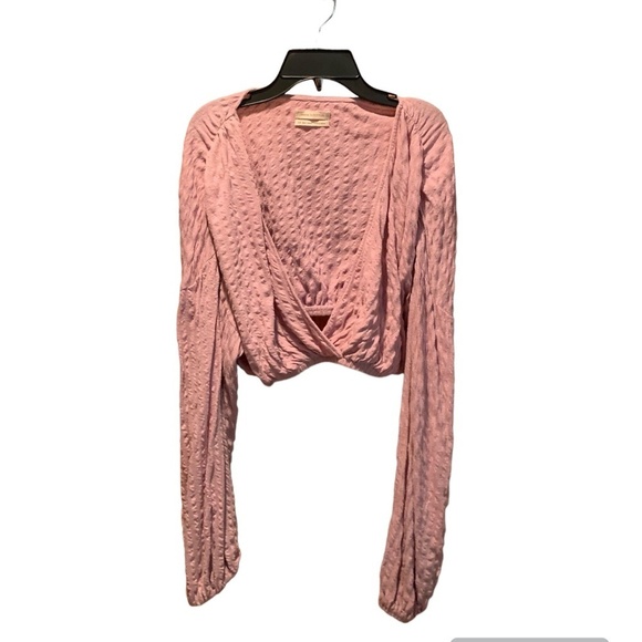 Urban Outfitters Frida Surplice Cropped Top Lavender Small - Picture 1 of 6